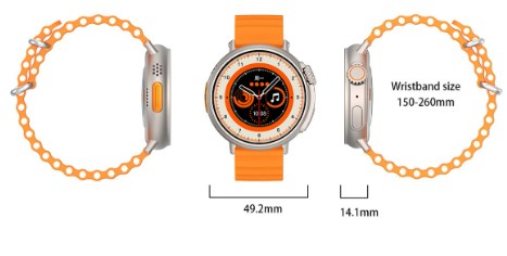MT30 Smart Watch Ultra Long Range Waterproof - Silver Steel