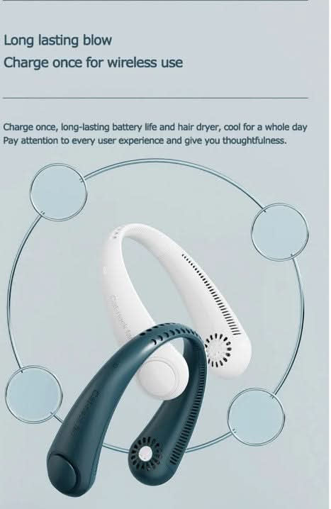 New Xiaomi Mini Wireless Neck Fan Portable - White