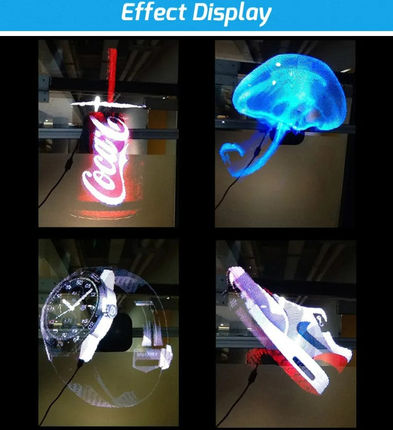 3D Hologram Advertising Display LED Fan Holographic Imaging 3D LED Fan Light