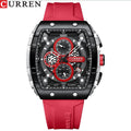 CURREN 8442 Men's Waterproof Six Needle Quartz  Multifunctional Watch Men's Watch - Red