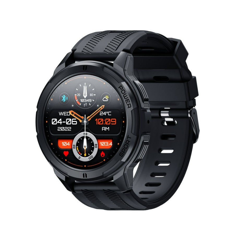 C25 Outdoor Sports 1.43AMOLED Screen Smart Call Watch Deep Waterproof Heart Rate and Blood Pressure - Black