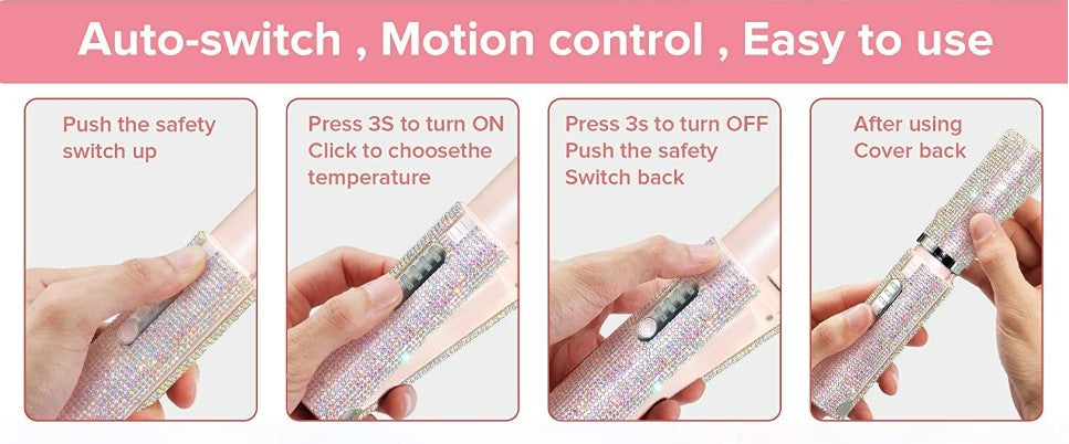 Electric USB Hair Straightening Brush Multifunctional Hair Curler Comb Styler - Pink
