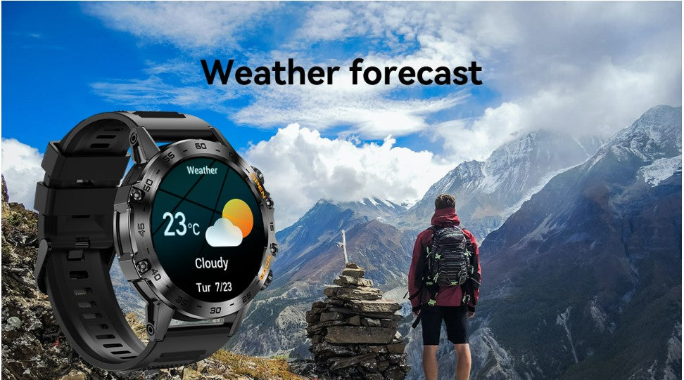 Smart Watch K52 Watches Men Wome Sports Fitness Modes Bluetooth Call Health Monitor 400mah 1.39Inch HD Smartwatch - Black