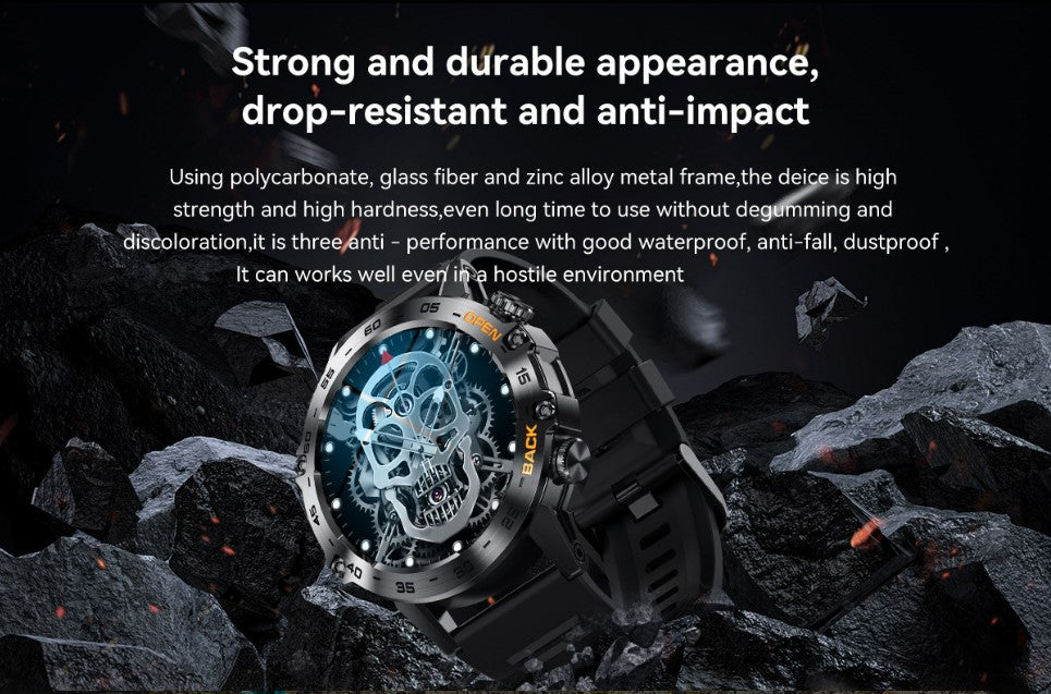 Smart Watch K52 Watches Men Wome Sports Fitness Modes Bluetooth Call Health Monitor 400mah 1.39Inch HD Smartwatch - Black