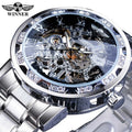 Winner Golden Watches Classic Rhinestone Clock - Silver