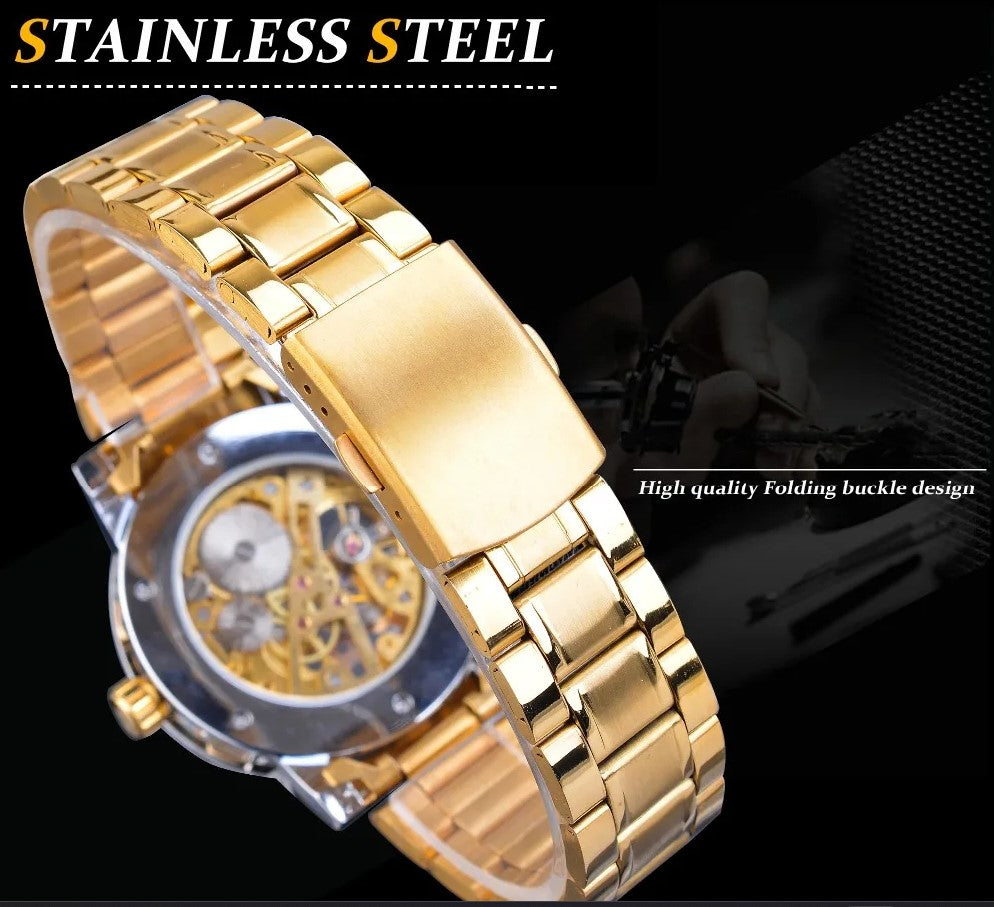 Winner Golden Watches Classic Rhinestone Clock - Silver