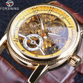Forsining Hollow Engraving Skeleton Casual Designer Brand Automatic Watches - Golden