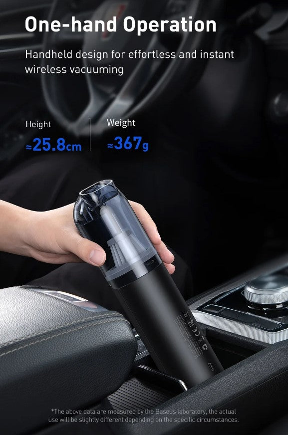 Baseus A1 Car Vacuum Cleaner 4000Pa Wireless Vacuum For Car Home Cleaning - Black