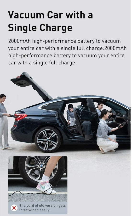 Baseus A1 Car Vacuum Cleaner 4000Pa Wireless Vacuum For Car Home Cleaning - Black
