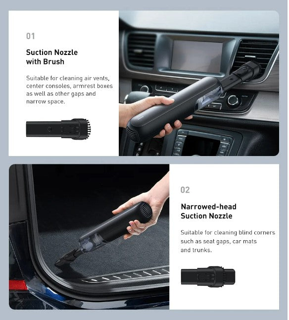 Baseus A1 Car Vacuum Cleaner 4000Pa Wireless Vacuum For Car Home Cleaning - Black
