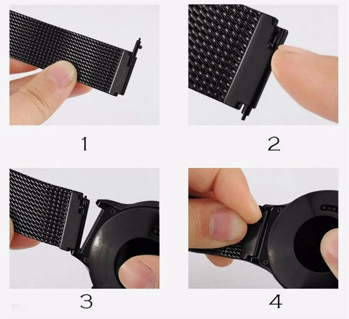 Watch Band Bracelet For Samsung Galaxy Watch 3 for Galaxy Active 2 Strap 42mm Metal Stainless Steel Magnetic 20mm Wrist Strap - Blue